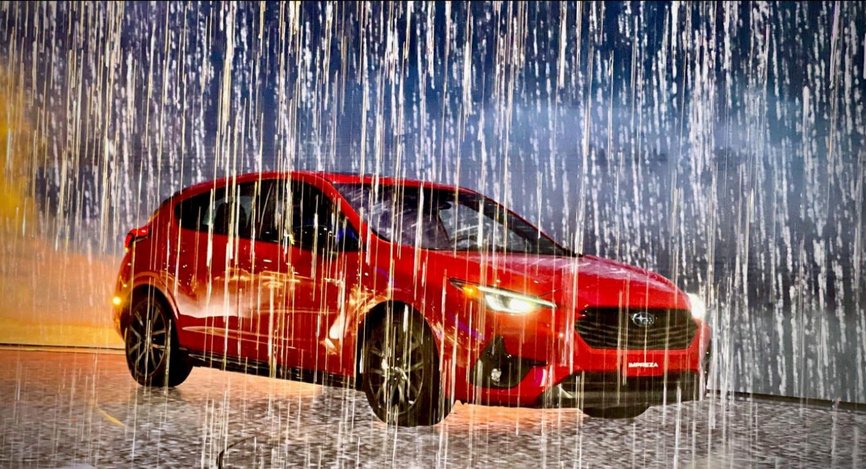 Car in rain